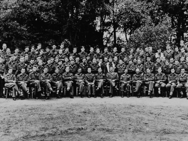 Group photo of London medical students who went to Bergen-Belsen