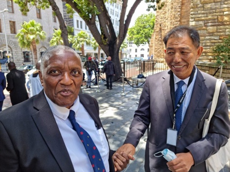 Trevor Tutu with the representative of the Dalai Lama, Ngodup Dorjee