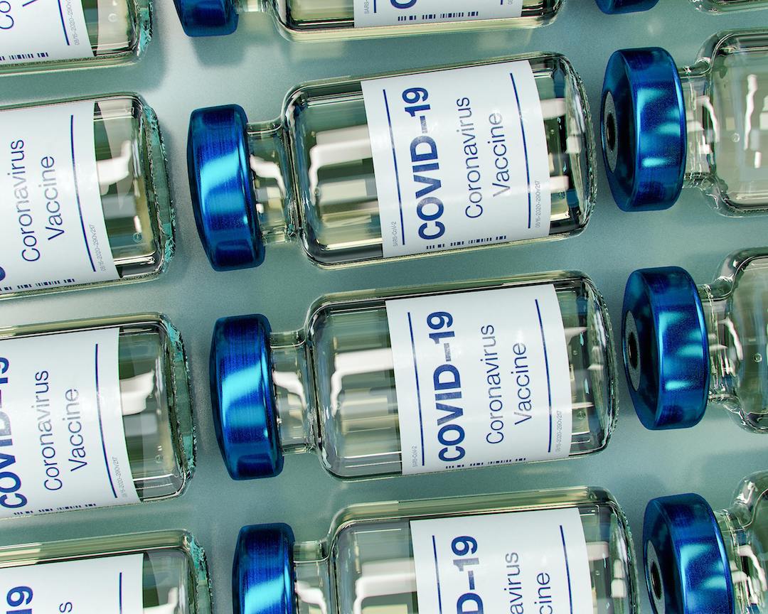 Covid-19 vaccine vials.